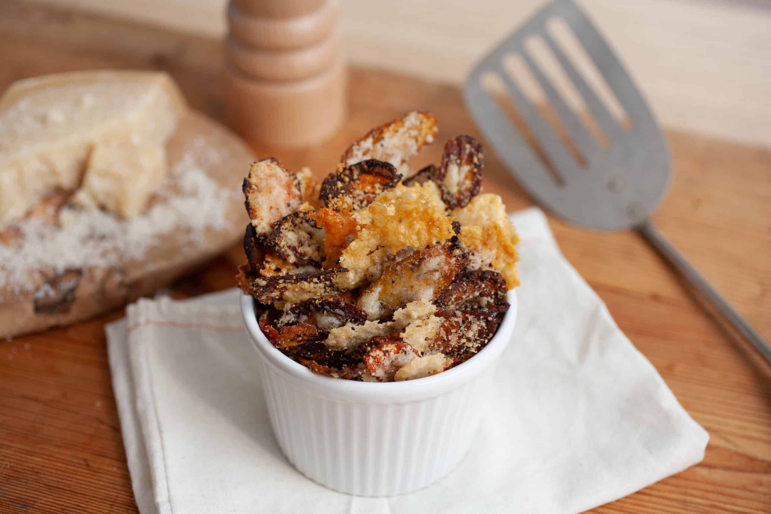 Black Pepper Parmesan Crusted Carrot Chips Recipe