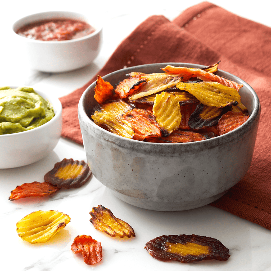 Baked Rainbow Carrot Chips