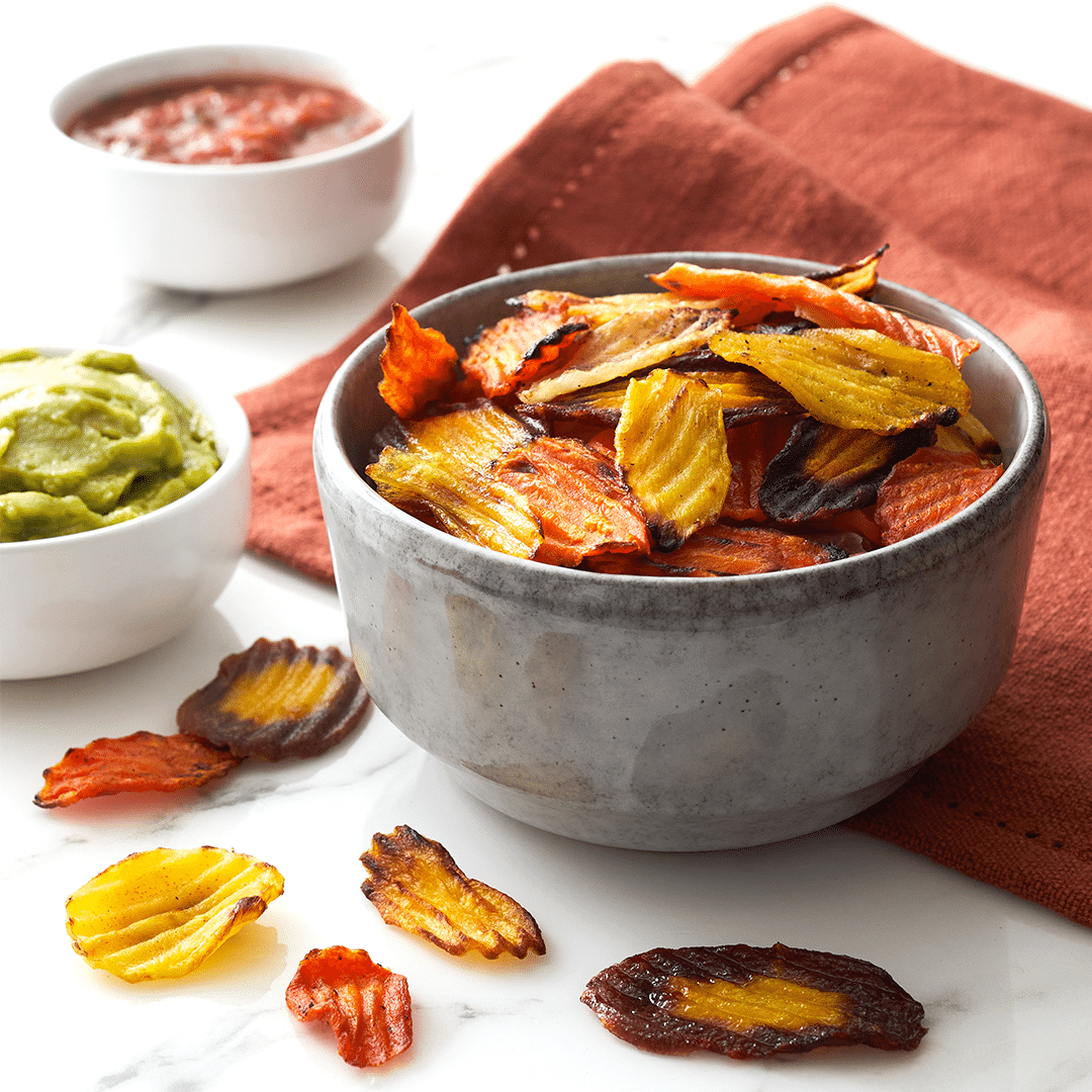 Baked Rainbow Carrot Chips Recipe